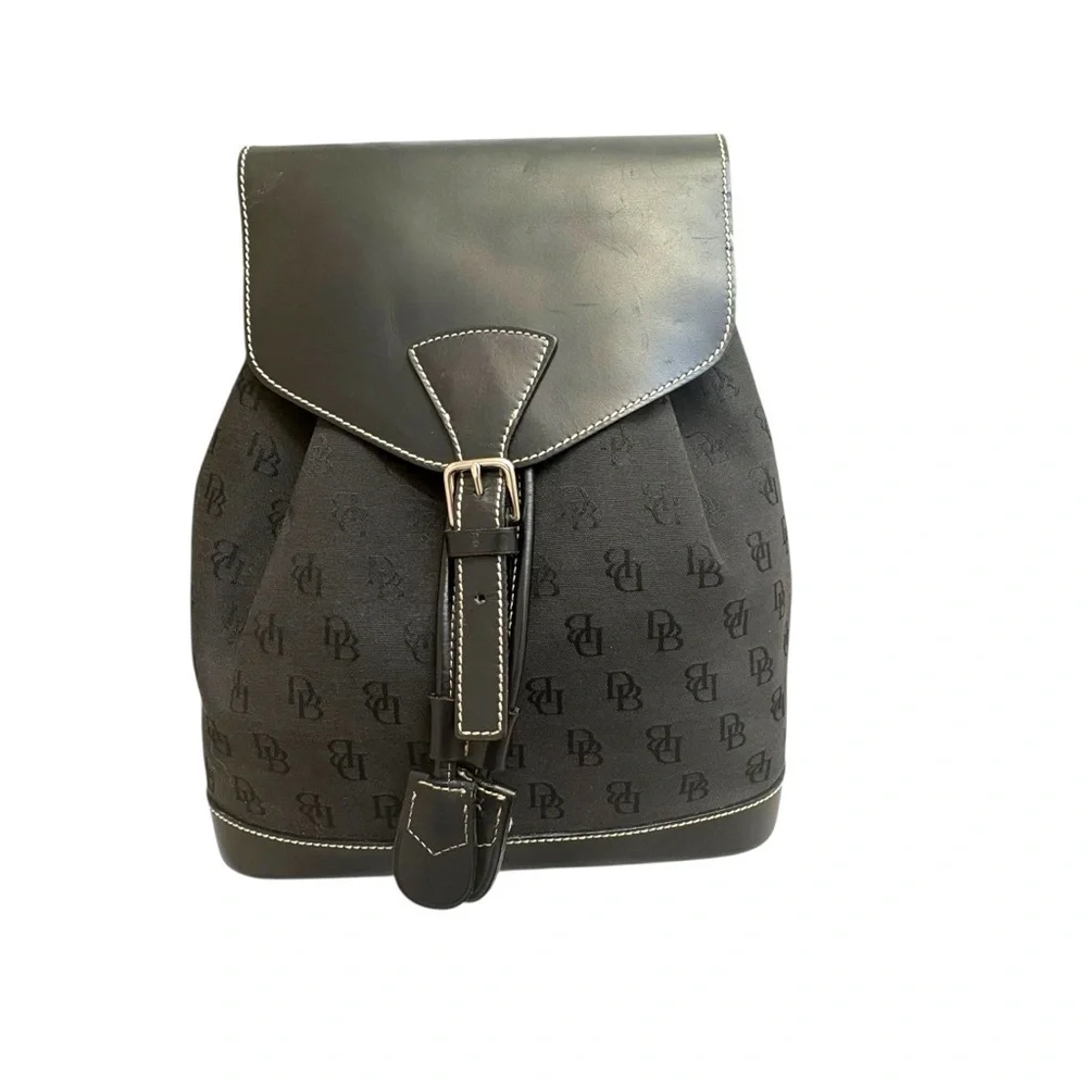 Dooney & bourke canvas and leather vintage black backpack